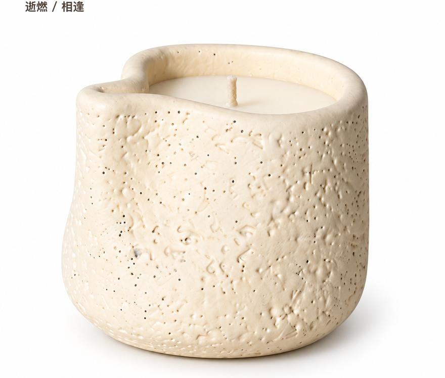 逝燃显字解语蜡烛 · 米白水泥杯